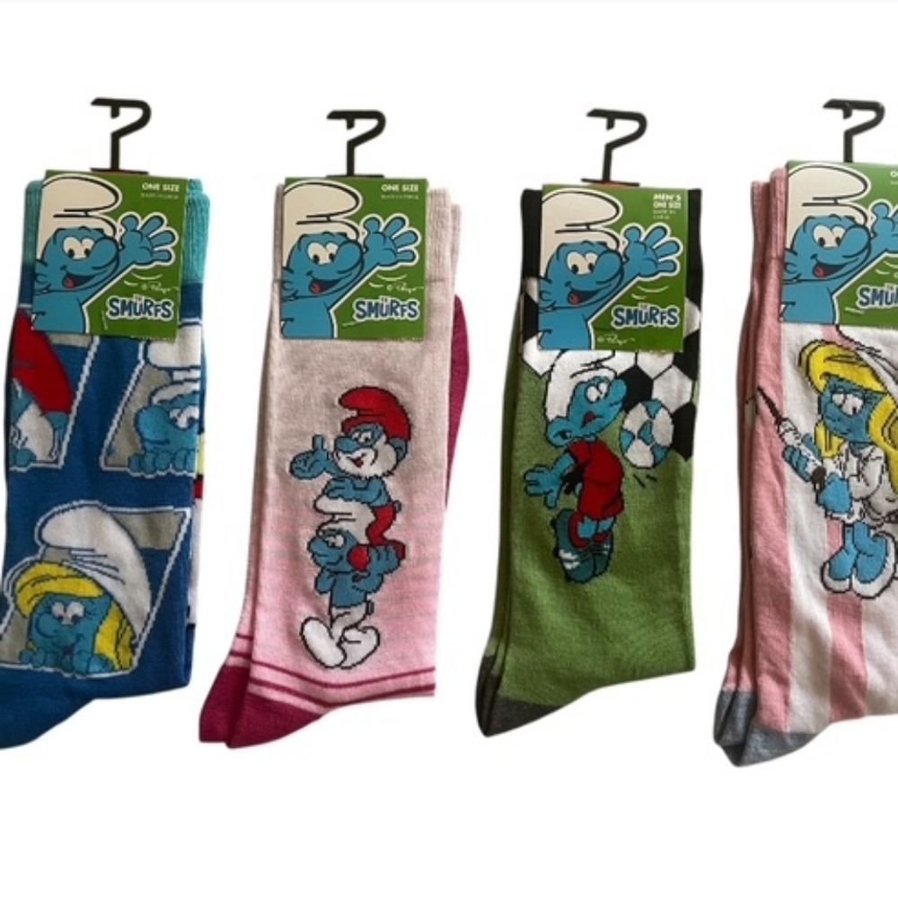 PAPA Smurf Retro Cartoon Funny Novelty Socks
